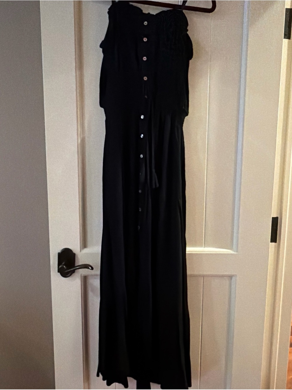 NWT bebe Black Strapless Maxi Dress with Tie XL 12/14